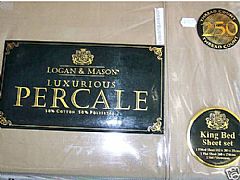 LOGAN-&-MASON-250-THREAD-COUNT-PERCALE-KING-SHEET-SET-OLIVE-GREEN-NEW